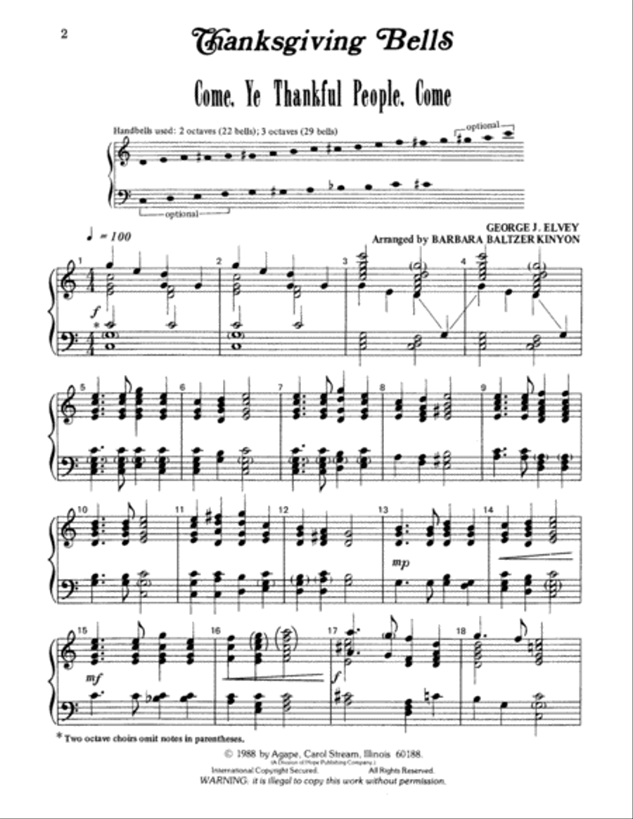 Thanksgiving Bells Thanksgiving Bells 3-Octaves scores gallery preview page 9