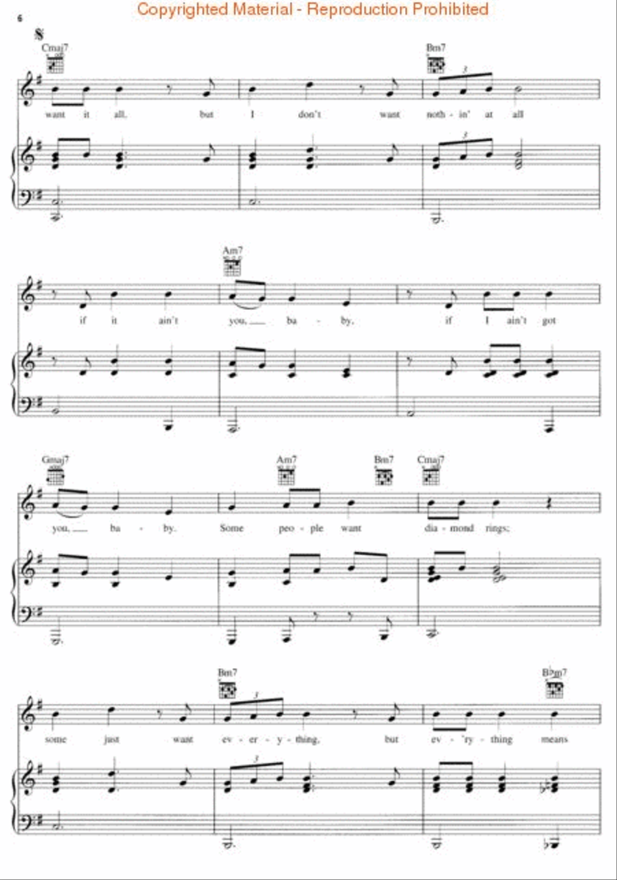 If I Ain't Got You Piano, Vocal, Guitar scores gallery preview page 3