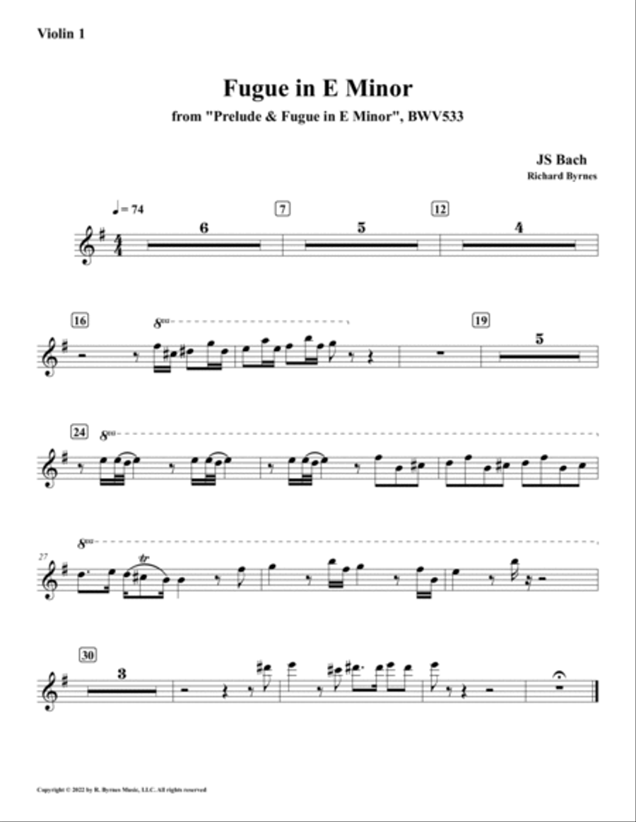 Fugue in E Minor, BWV 533 (String Orchestra) String Orchestra scores gallery preview page 6
