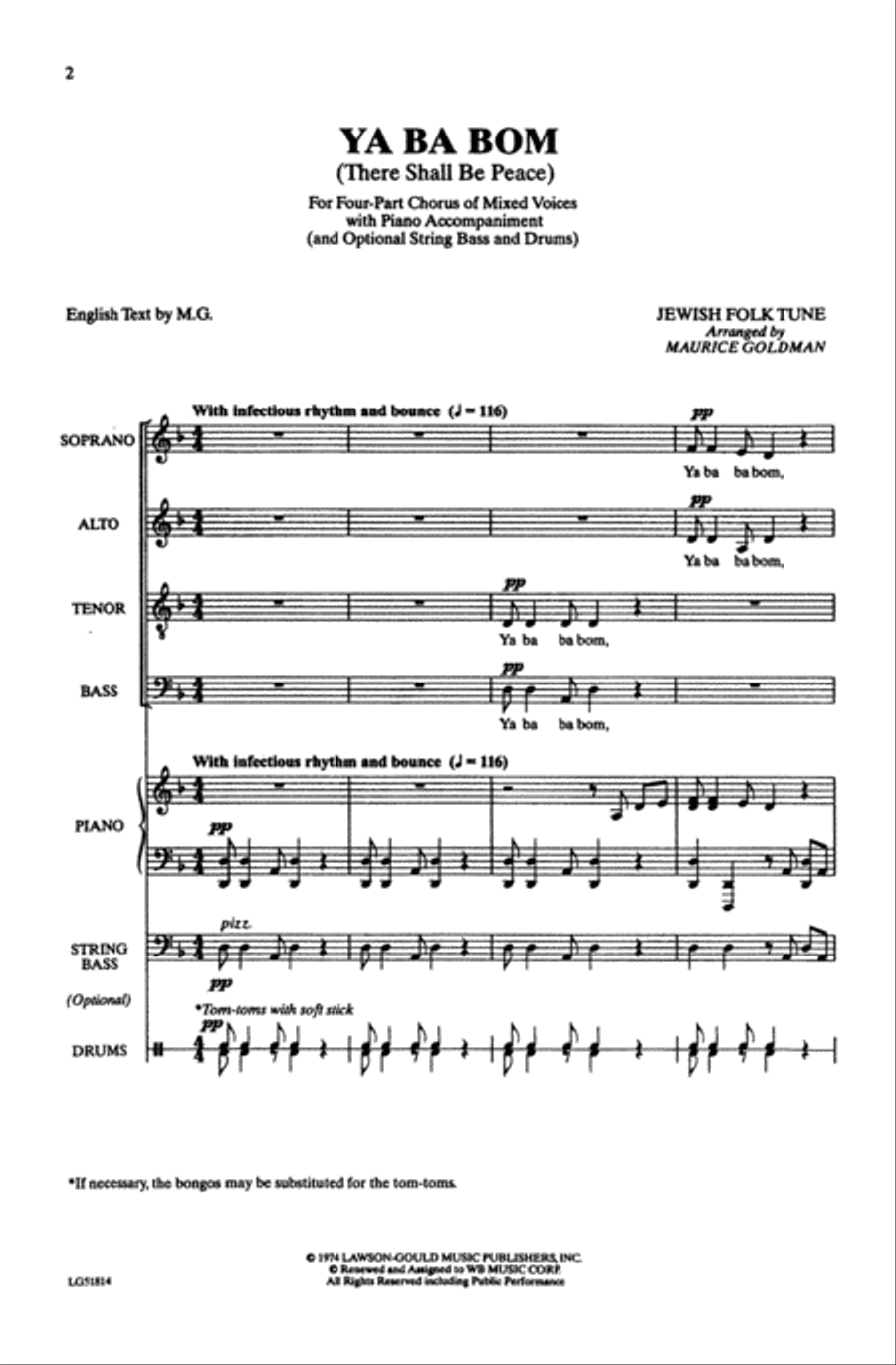 Ya Ba Bom 4-Part scores gallery preview page 13