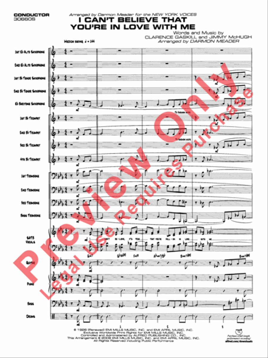 I Can't Believe That You're in Love with Me (score only) Jazz Ensemble scores gallery preview page 4