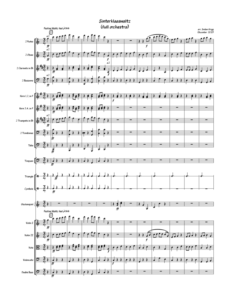 Sinterklaaswaltz (full orchestra)2 Full Orchestra scores gallery preview page 1
