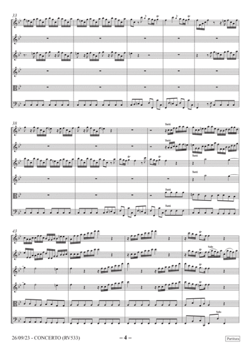 Vivaldi: Concerto con 4 violini obligato RV 553 (bB Major), for 4 violins and string orchestra image number null