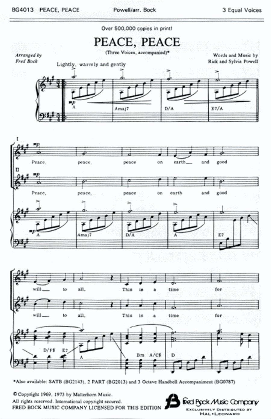 Peace, Peace 3-Part scores gallery preview page 1