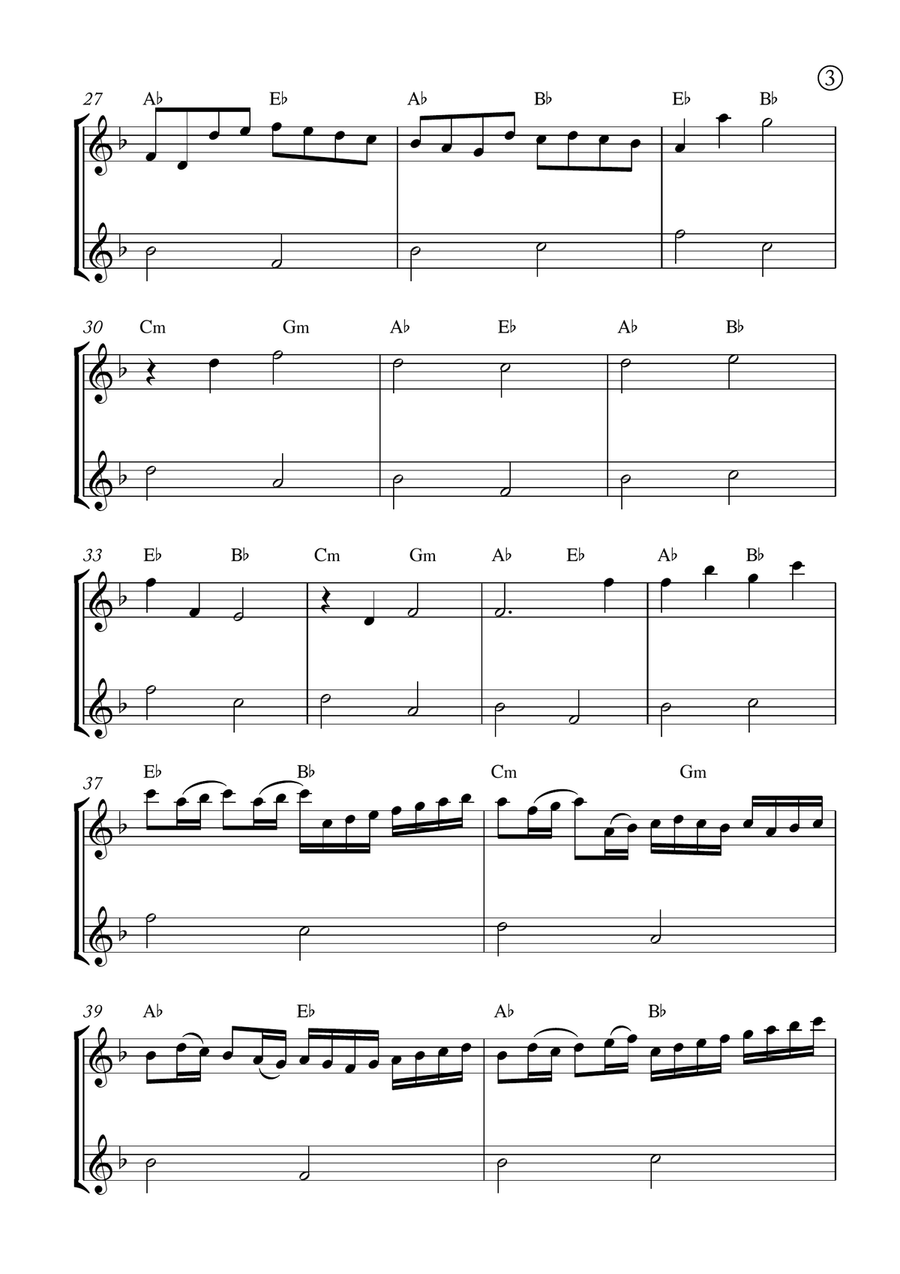 Canon in D Woodwind Duet scores gallery preview page 3