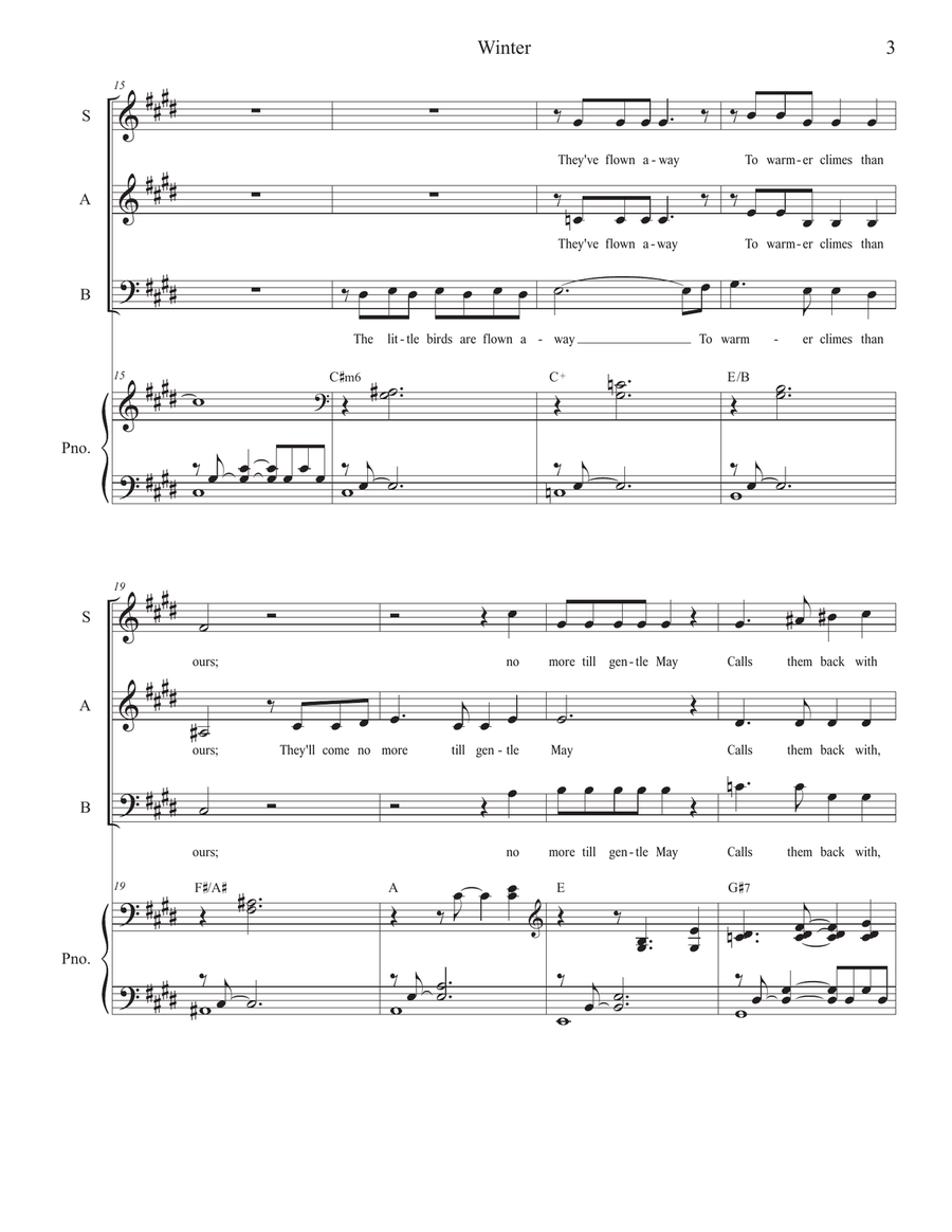 Winter (Vocal Trio - (SAB) 3-Part scores gallery preview page 3