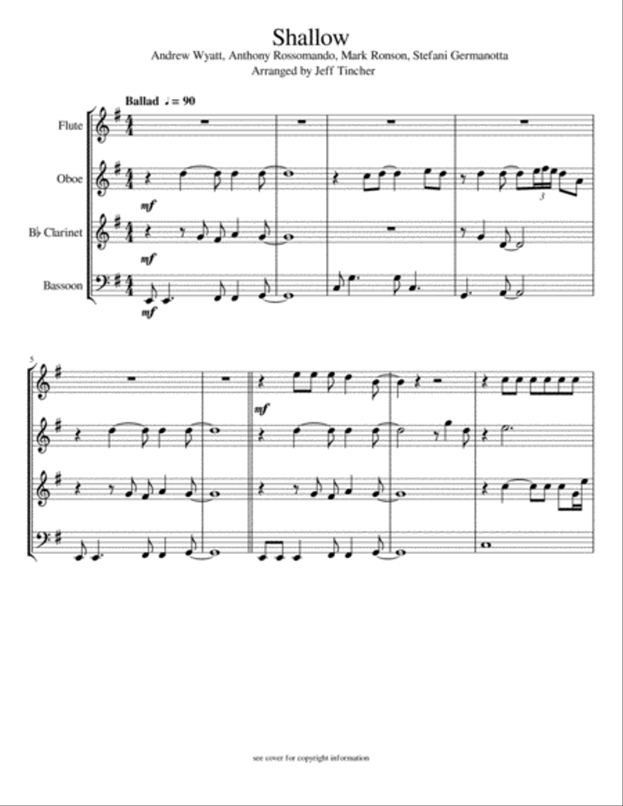 Shallow Woodwind Quartet scores gallery preview page 2