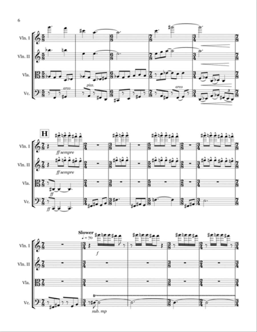 String Quartet No. 2 String Quartet scores gallery preview page 6