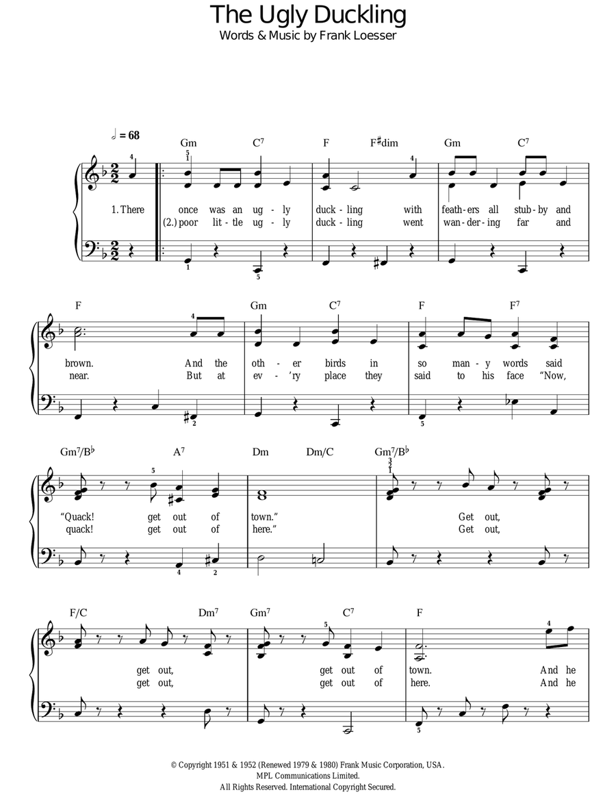 The Ugly Duckling Voice scores gallery preview page 1