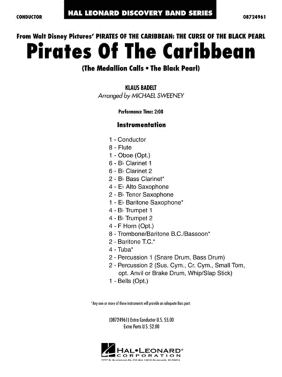 Pirates of the Caribbean Pirates of the Caribbean Concert Band scores gallery preview page 3
