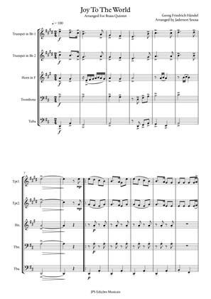 Joy to the World - Brass Quintet ( Key of D Major )