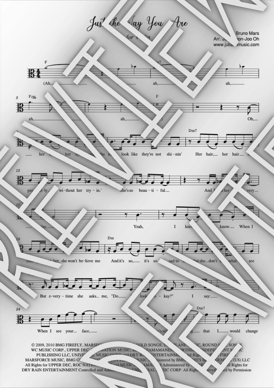 Just The Way You Are Viola Solo scores gallery preview page 1