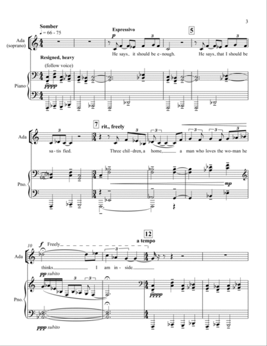 Enchantress of Numbers (aria for soprano with piano) Small Ensemble scores gallery preview page 3