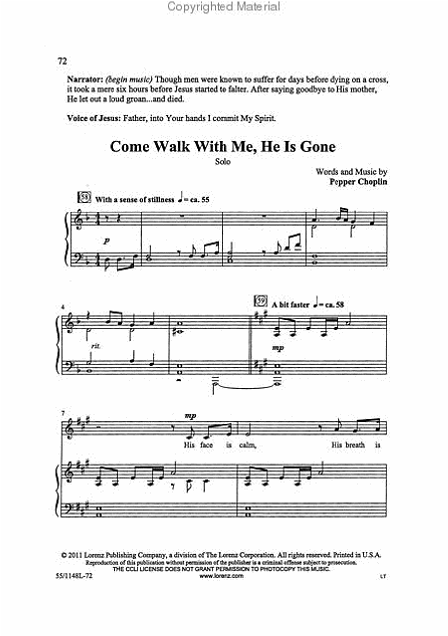 Come Walk With Me 4-Part scores gallery preview page 4