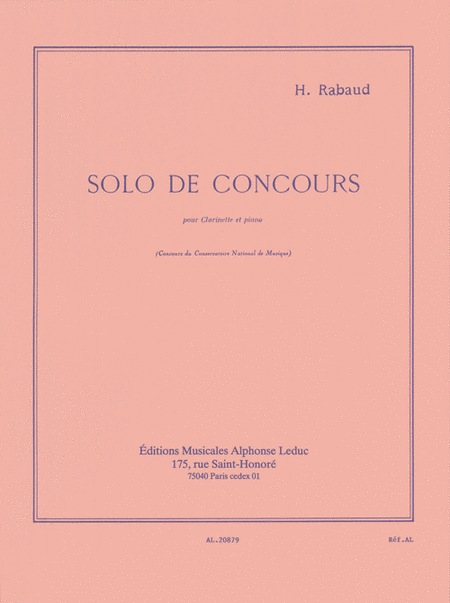 Solo De Concours Op10 Clarinette Et Piano