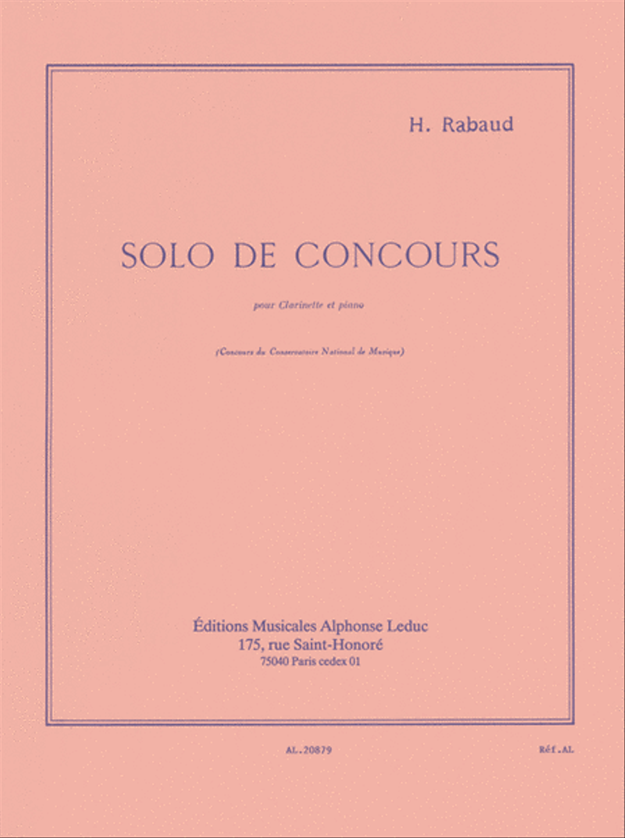 Solo De Concours Op10 Clarinette Et Piano Clarinet scores gallery preview page 1