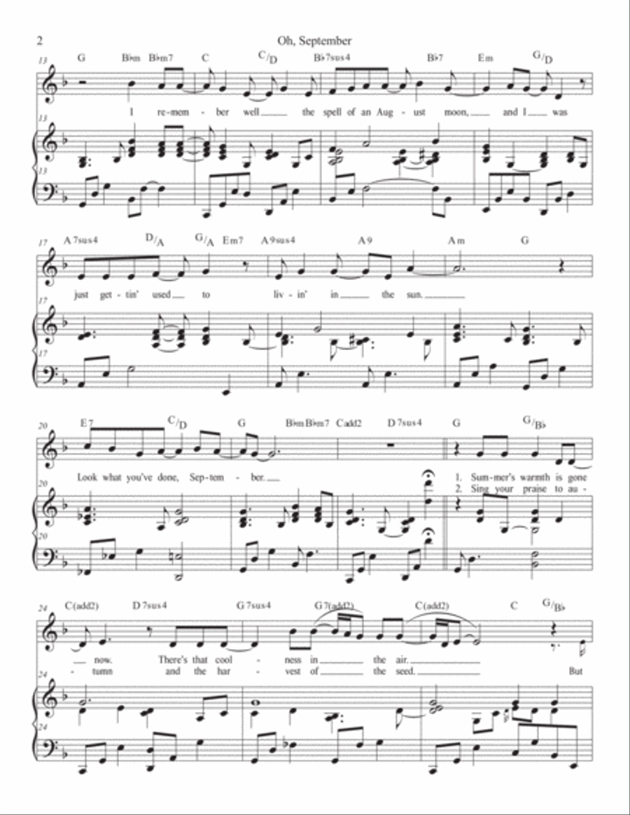 Oh, September (G) Voice scores gallery preview page 2
