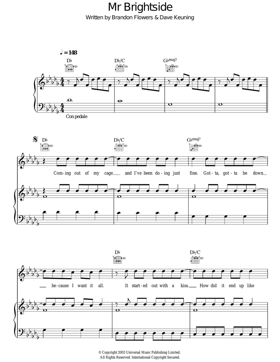 Mr. Brightside Mr. Brightside Acoustic Guitar scores gallery preview page 1