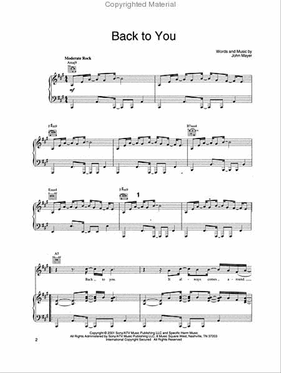 John Mayer Anthology – Volume 1 Piano, Vocal, Guitar scores gallery preview page 2