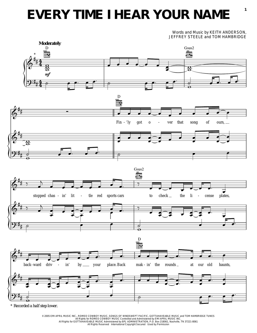 Every Time I Hear Your Name Acoustic Guitar scores gallery preview page 1