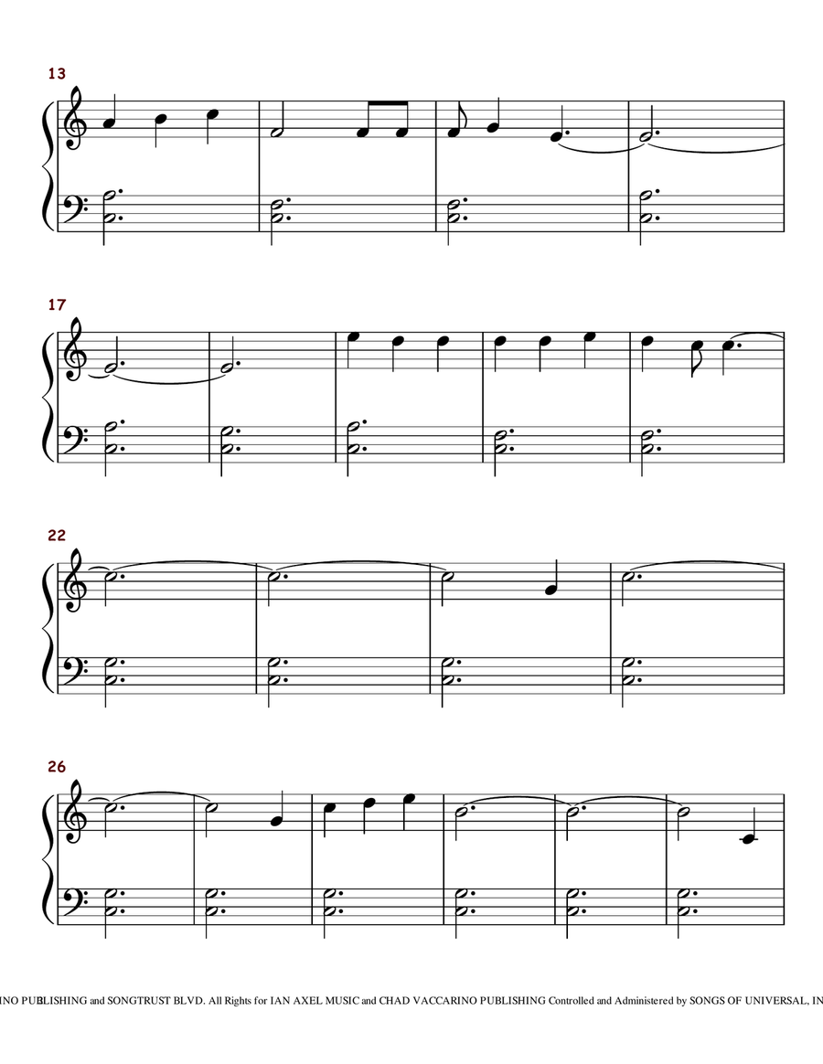 Say Something Easy Piano scores gallery preview page 2