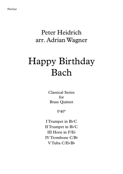 "Happy Birthday Bach" Brass Quintet arr. Adrian Wagner image number null