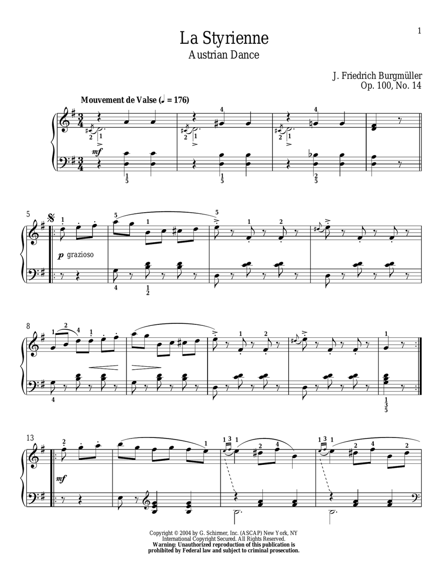 La Styrienne, Op. 100, No. 14