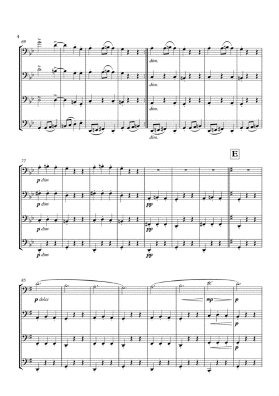 Slavonic Dance No. 8 in G Minor arranged for Bassoon Quartet Woodwind Quartet scores gallery preview page 6
