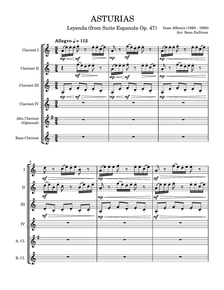 Asturias Clarinet Quintet scores gallery preview page 2