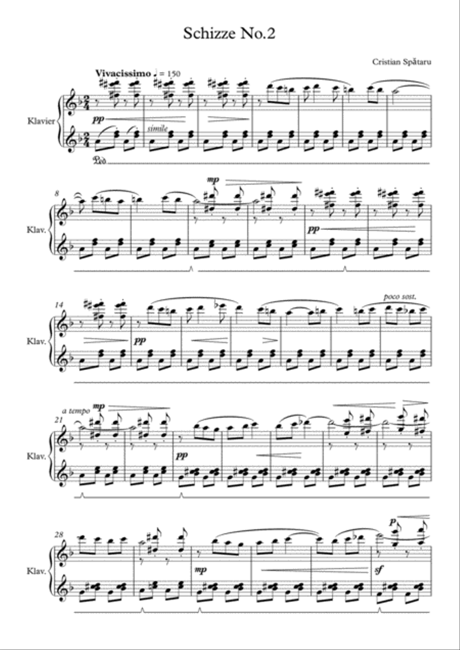 Rustic Sketch - for piano Piano Solo scores gallery preview page 1