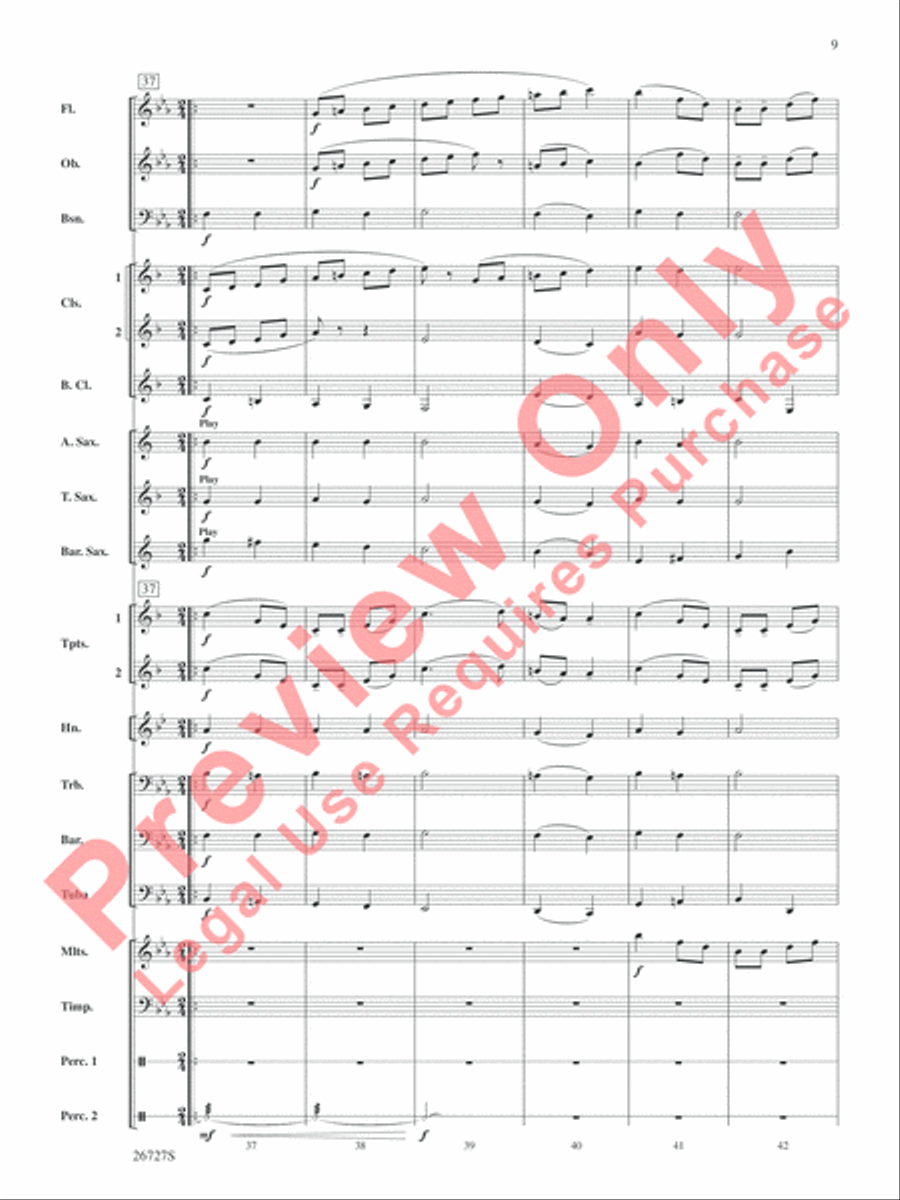 Evangeline: Two Cajun Songs Concert Band scores gallery preview page 10
