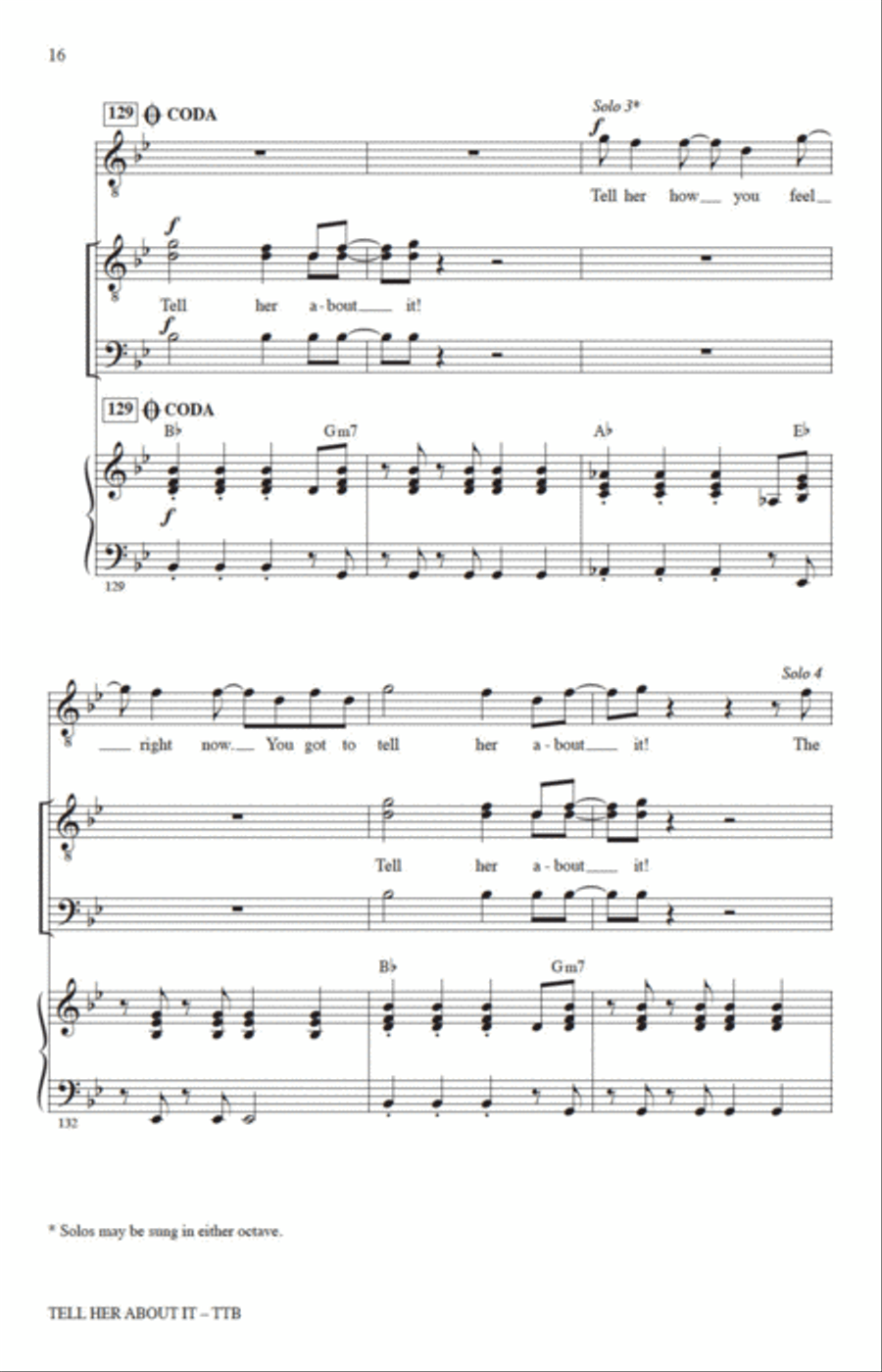 Tell Her About It (arr. Jack Zaino) TTBB scores gallery preview page 14