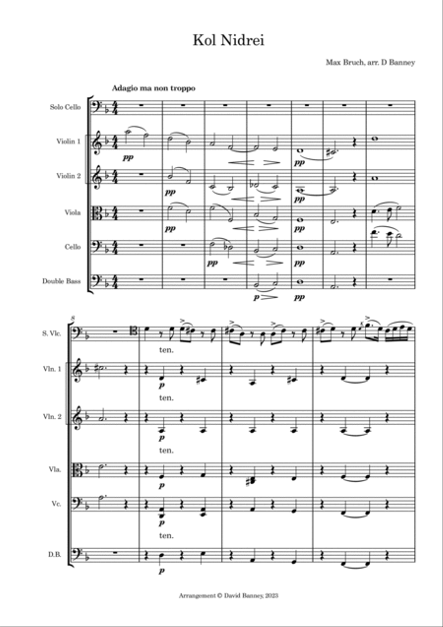 Kol Nidrei, Op. 47 Kol Nidrei, Op. 47 String Orchestra scores gallery preview page 2