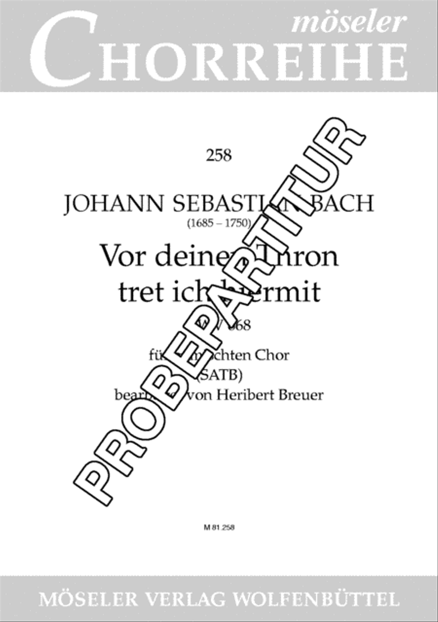 Vor deinen Thron tret ich hiermit BWV 668