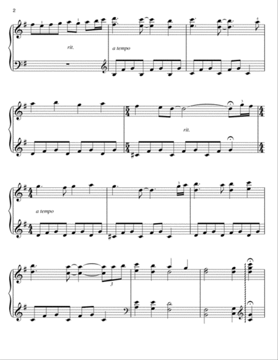 O Come All Ye Faithful Easy Piano scores gallery preview page 2