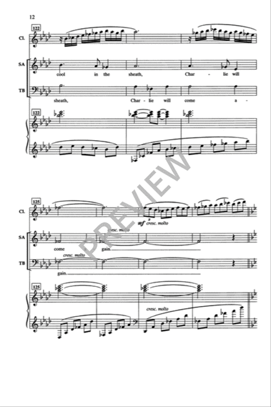 Over the Sea to Skye 4-Part scores gallery preview page 13