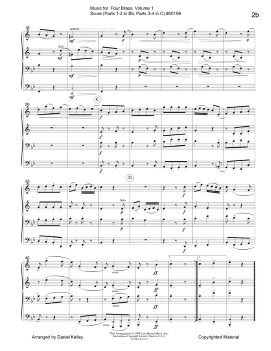Music for Four Brass - Volume 1 - Score 60199