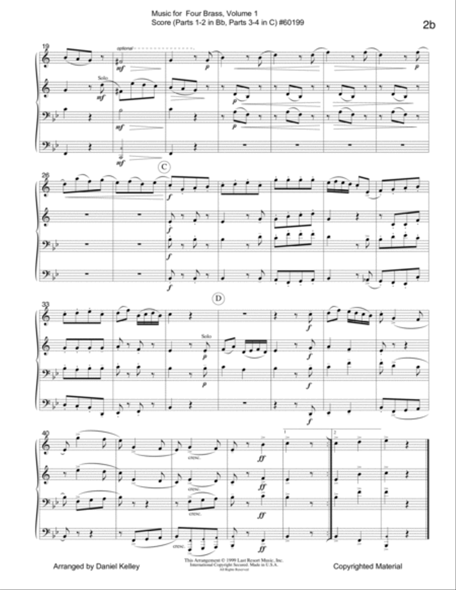 Music for Four Brass - Volume 1 - Score 60199