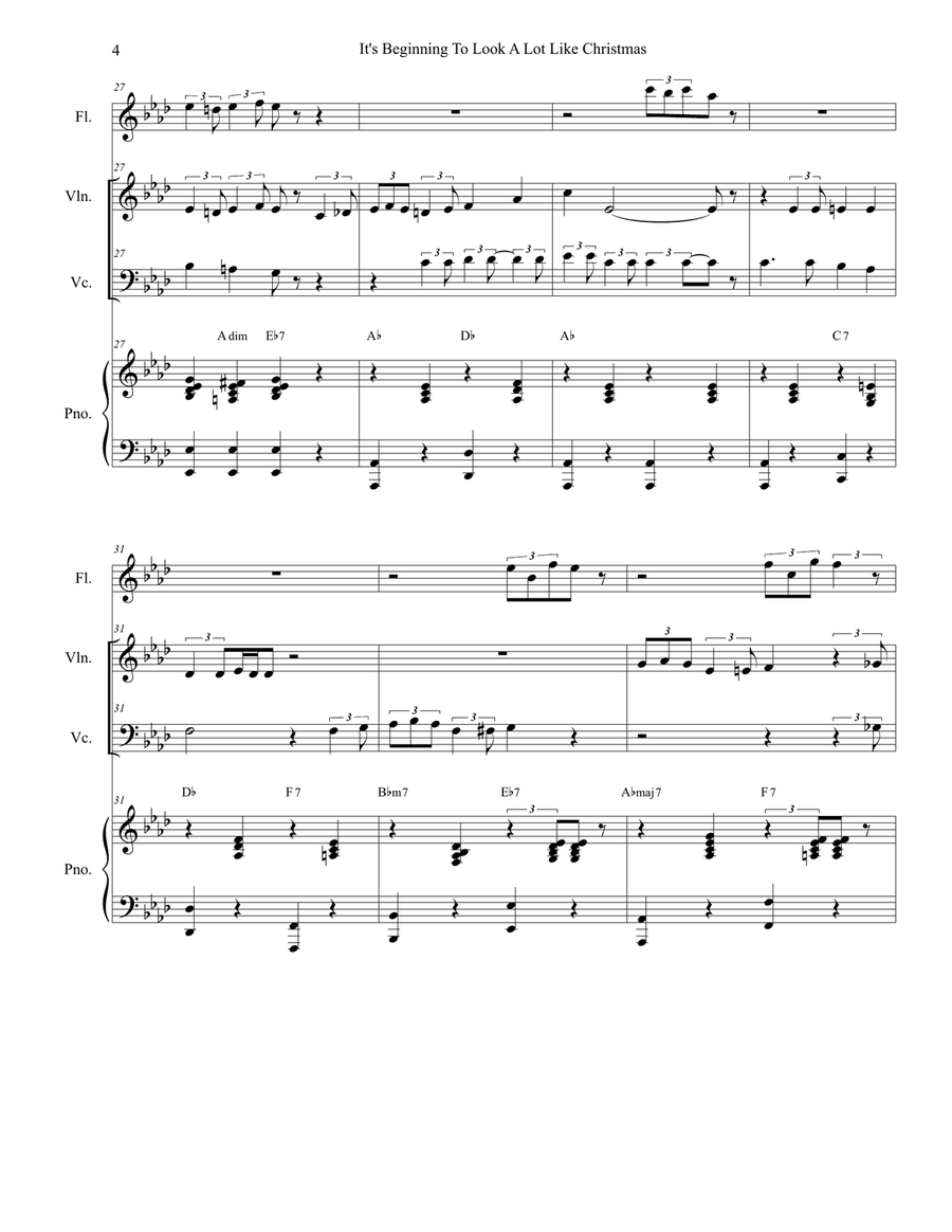 It's Beginning To Look Like Christmas Piano Trio scores gallery preview page 4