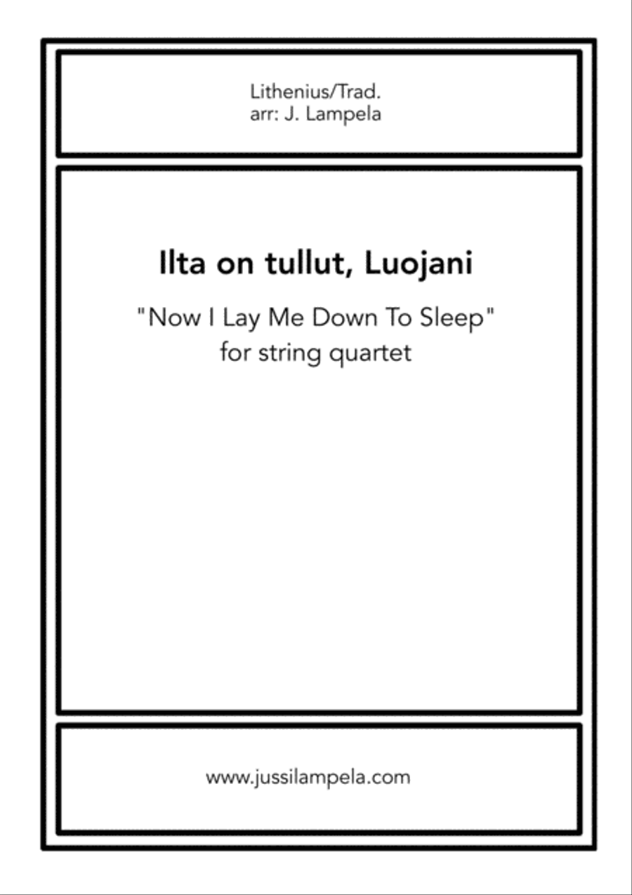 Ilta on tullut, Luojani - Now I Lay Me Down To Sleep String Quartet scores gallery preview page 1