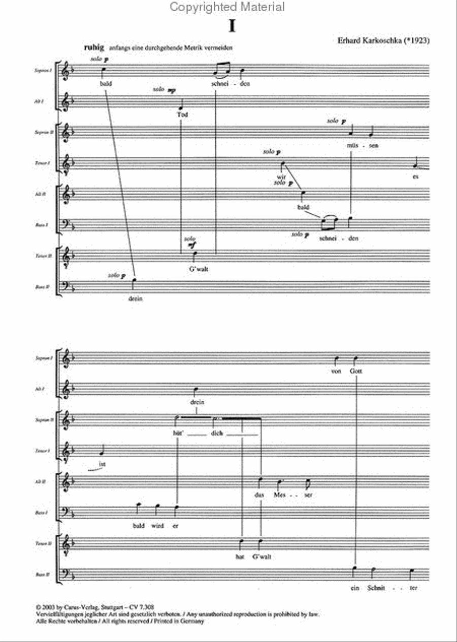 Es ist ein Schnitter, heisst der Tod SSAATTBB scores gallery preview page 2