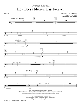 How Does a Moment Last Forever (from Beauty And The Beast) (arr. Mac Huff) - Drums