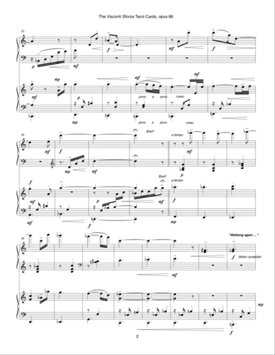 Visconti Sforza Tarot Cards, opus 66 ... Twenty Two Salon Pieces For Two Pianos (1996) 04 L'Imperatr 2 Pianos, 4-Hands scores gallery preview page 2