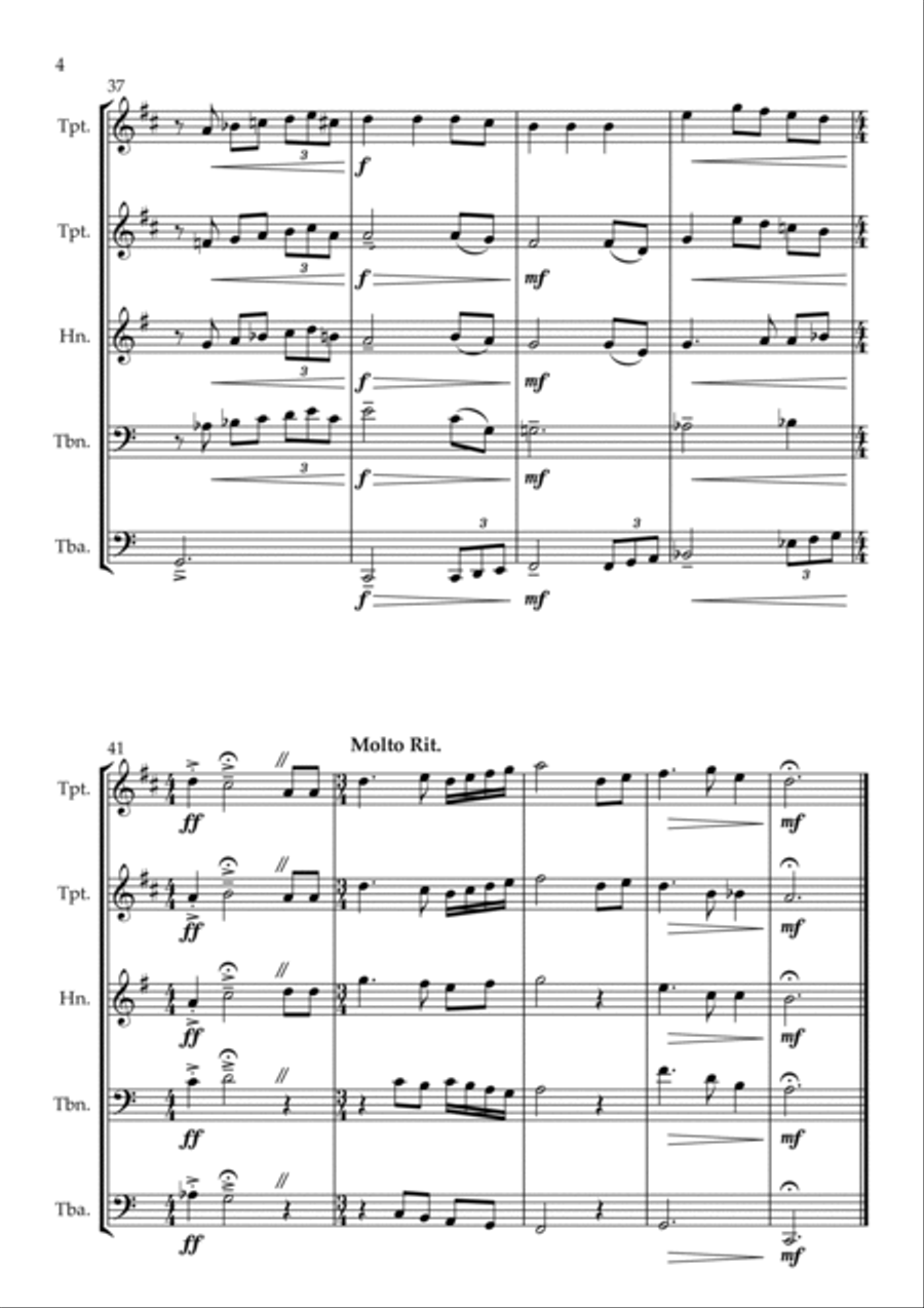 The Star-Spangled Banner (for Brass Quintet) Brass Quintet scores gallery preview page 5
