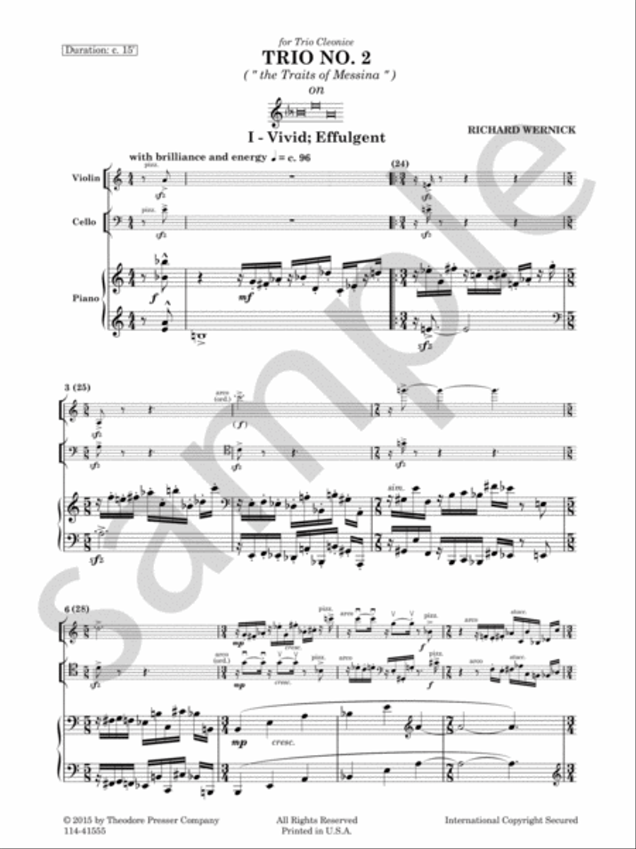 Trio No. 2 Piano Trio scores gallery preview page 3