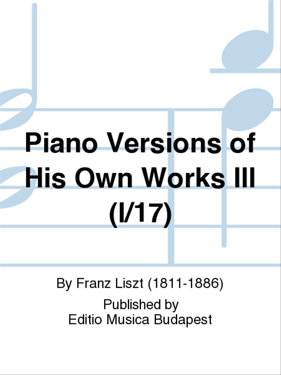 Piano Versions of his own Works III (I/17) Chamber Music scores gallery preview page 1