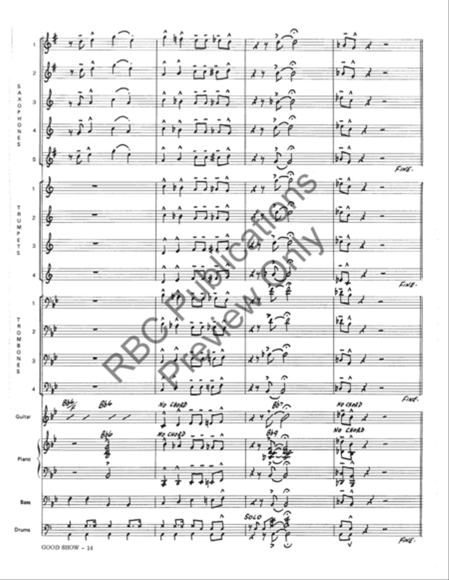 Good Show (Score) Jazz Ensemble scores gallery preview page 17