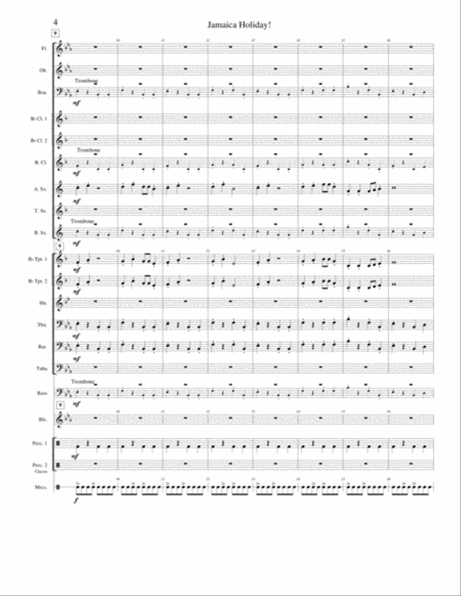 Jamaica Holiday Jamaica Holiday Concert Band scores gallery preview page 5