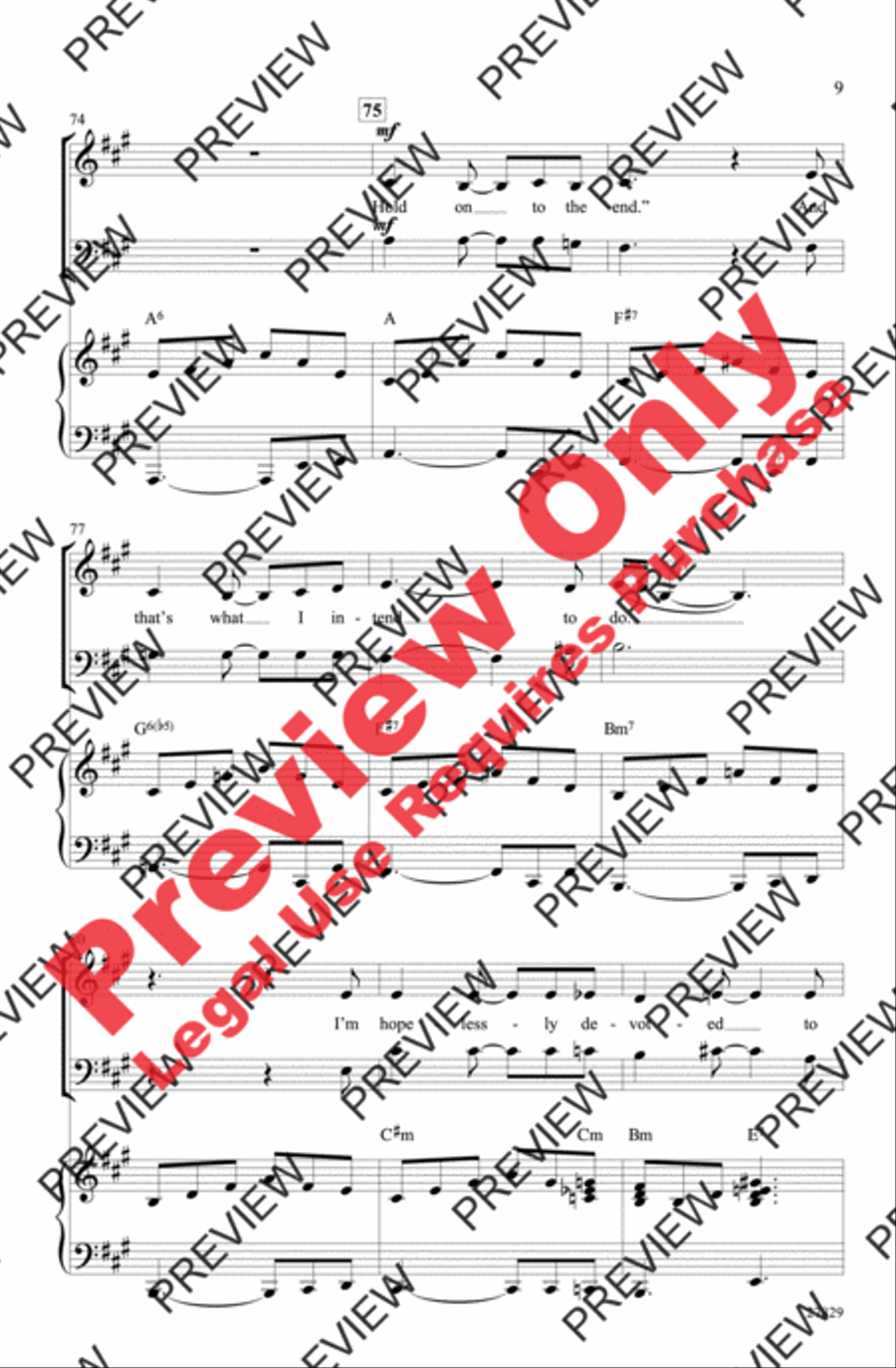 Hopelessly Devoted to You 4-Part scores gallery preview page 9