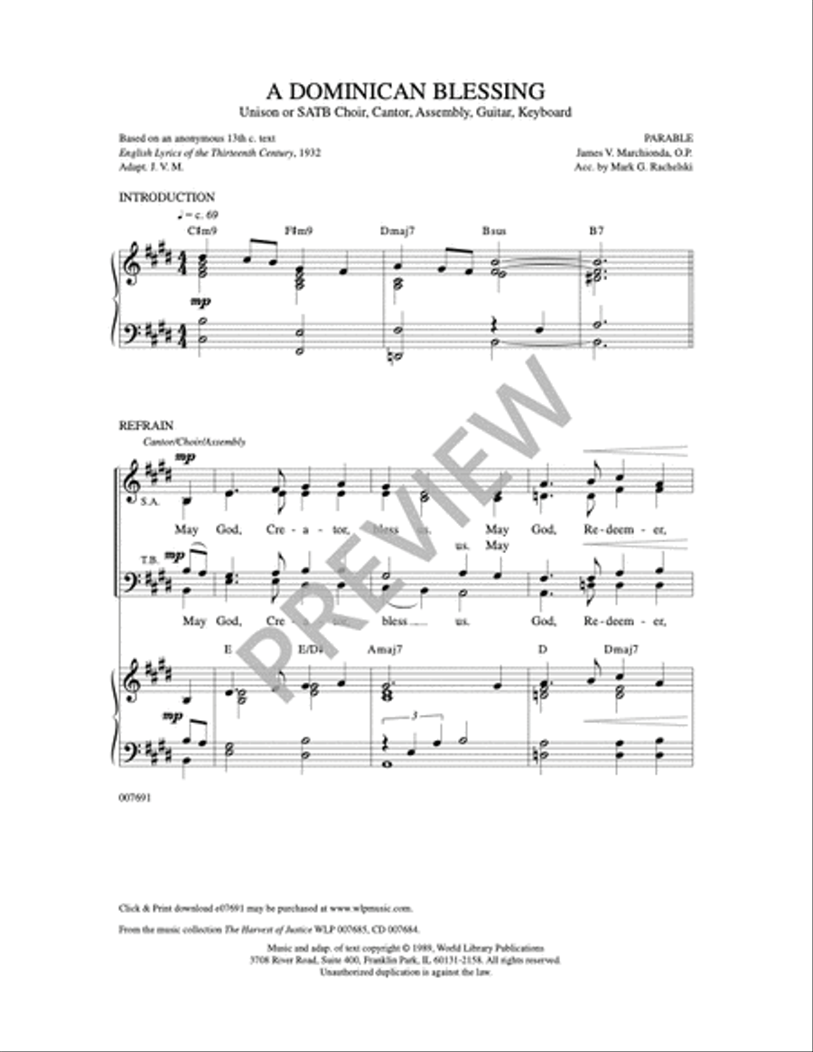 A Dominican Blessing 4-Part scores gallery preview page 2